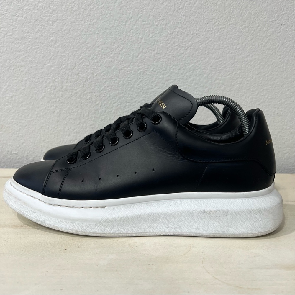 Alexander McQueen Black Leather Oversized Sneakers